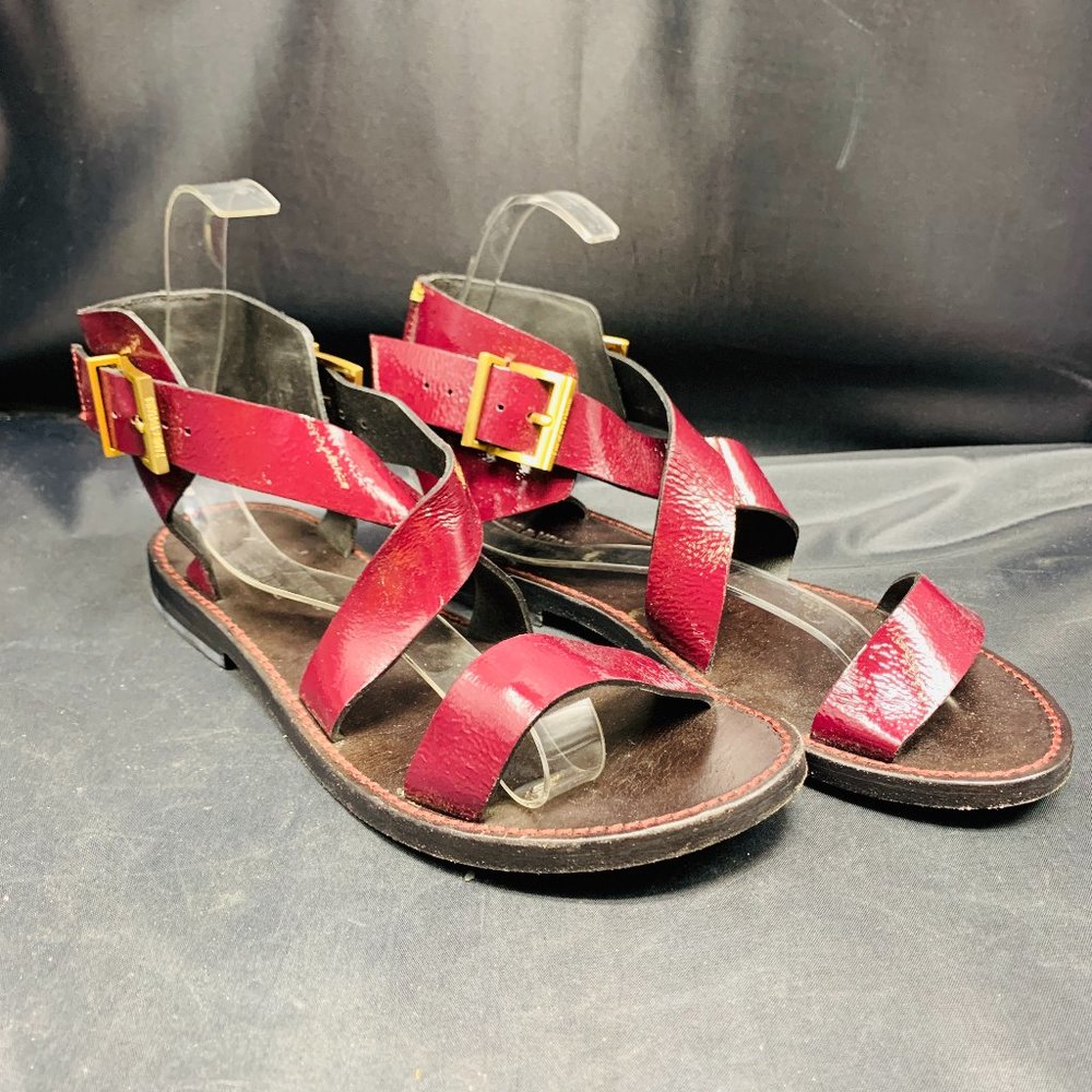 Zadig & Voltaire Maroon Patent Wings Sandals